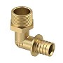 Угольник латунный для PEX труб  16-1/2''  PN 16  под надвижную гильзу с наружной резьбой  РосТурПласт купить в Москве | "Проконсим"