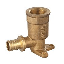 Угольники установочные латунные для PEX труб DN 16-25 PN 16 под надвижную гильзу с внутренней резьбой PLP купить в Москве | "Проконсим"
