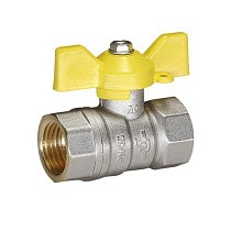 Краны латунные шаровые газовые DN 15-32 PN 25-40 никелированные бабочка муфта-муфта Temper серия 83 ГОСТ Р 59553 купить в Москве | "Проконсим"