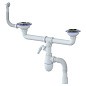 сифон для двойной мойки Unicorn В731VР, 40х50 гибкий отвод, 3 1/2'' х40 с отводом для стиральной машины, круглый перелив купить в Москве | "Проконсим"