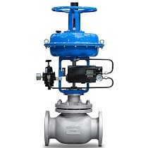 Клапаны стальные запорно-регулирующие DN 125-150 PN 4 с пневмоприводом МА-С-900-25-3-У1 с ручным дублером КПСР купить в Москве | "Проконсим"