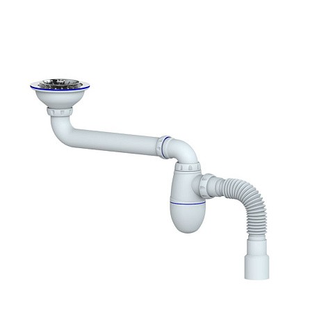 Сифон для умывальника Unicorn ВС21, 40х50 гибкий отвод, 3 1/2'' х40 чаша из нержавеющей стали купить в Москве | "Проконсим"