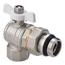 Краны латунные шаровые угловой с уплотнением MVI BV.523 DN 15-20 PN 40 американка бабочка купить в Москве | "Проконсим"
