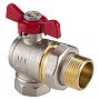 Кран латунный шаровой MVI AquaHit BV.322.04 DN 15 PN 25 бабочка американка полнопроходной угловой никелированный купить в Москве | "Проконсим"