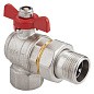 Кран латунный шаровой MVI BV.522 DN 15 PN 40 угловой никелированный полнопроходной американка бабочка купить в Москве | "Проконсим"