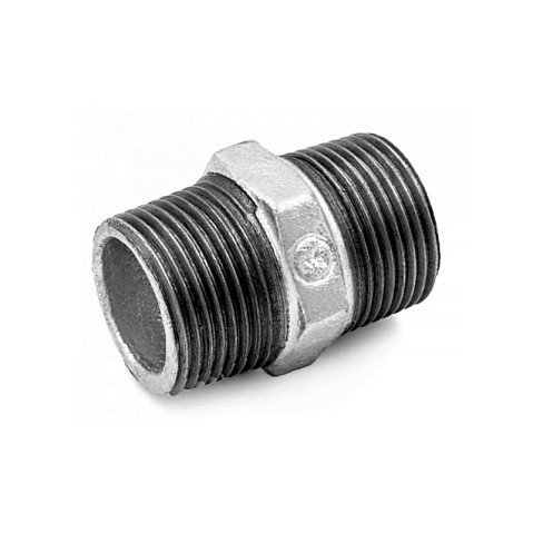 Ниппель чугунный DN 15-50 PN 16 оцинкованный штуцер-штуцер Fittex Plus купить в Москве | "Проконсим"