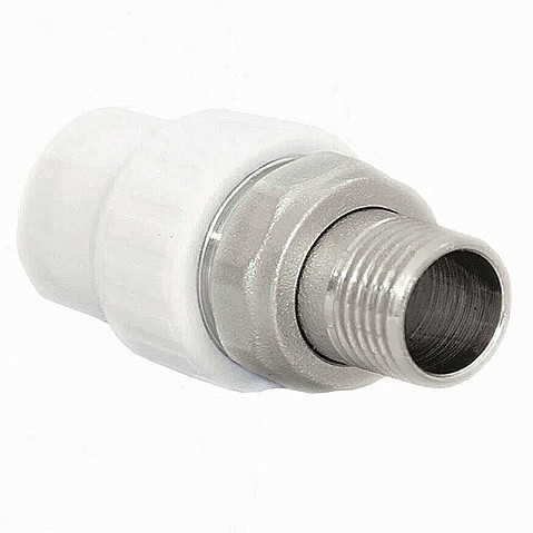 Муфта для радиатора ПП 25-3/4'' PN 25 с американкой белая РТП 14628 купить в Москве | "Проконсим"