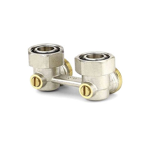 Узелы нижнего подключения VARMEGA VM140 DN20 угловой двухтрубный 3/4''x3/4'' евроконус муфта-штуцер купить в Москве | "Проконсим"