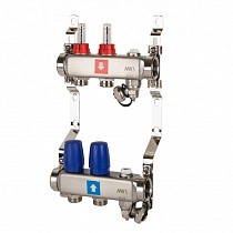 Коллекторные группы из нержавеющей стали DN 25 PN 10 с расходомерами, с дренажным краном и воздухоотводчиком MVI купить в Москве | "Проконсим"
