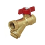 Краны латунные шаровые DN 15-20 PN 25 с фильтром бабочка муфта-муфта БАЗ КФ.А30.1 купить в Москве | "Проконсим"