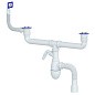 сифон для двойной мойки Unicorn В747V, 40х50 гибкий отвод, 1 1/2'' х40 с отводом для стиральной машины, прямоугольный перелив купить в Москве | "Проконсим"