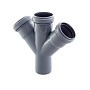 Крестовина ПП для канализации косая 45гр. DN 110-110-110 с уплотнительным кольцом РТП купить в Москве | "Проконсим"