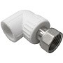 Угольник комбинированный ПП 25-3/4'' PN 25 с накидной гайкой белый VALFEX