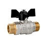 Кран латунный шаровой LD Pride 47.304 DN 20 PN 40 никелированный штуцер-штуцер бабочка купить в Москве | "Проконсим"