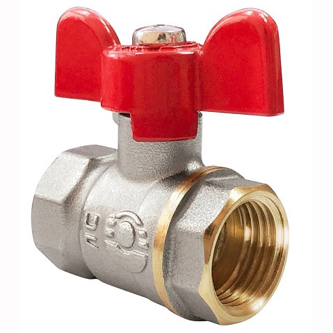 Кран латунный шаровой Valfex Optima.217.NLB1 11Б27фт1М DN 20 PN 25 никелированный муфта-муфта бабочка купить в Москве | "Проконсим"