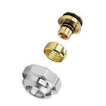 Евроконус 3/4'' DN 20 для PEX МП-труб обжимной 2 резьбовых кольца на штуцере Varmega купить в Москве | "Проконсим"