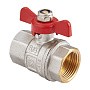 Кран латунный шаровой MVI BV.513 DN 15 PN 40 никелированный полнопроходной муфта-муфта бабочка