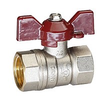 Краны латунные шаровые DN 15-32 PN 40 никелированные бабочка муфта-муфта Temper 88 купить в Москве | "Проконсим"