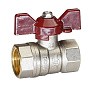 Краны латунные шаровые DN 15-32 PN 40 никелированные бабочка муфта-муфта Temper 88 купить в Москве | "Проконсим"