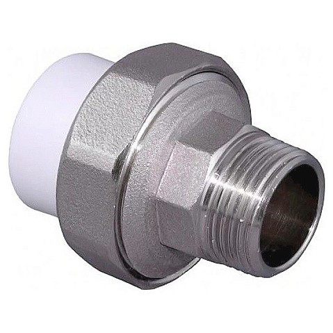 Муфта комбинированная ПП 20-3/4'' PN 25 разъёмная с наружной резьбой белая VALFEX  купить в Москве | "Проконсим"