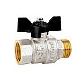 Кран латунный шаровой LD Pride 47.302 DN 20 PN 40 никелированный муфта-штуцер бабочка купить в Москве | "Проконсим"