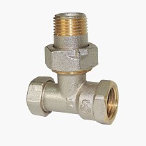Клапан запорно-регулирующий Raditec DN 15 PN 16 угловой G1/2'' Kvs = 1,46 м3/ч для радиатора, 120гр. купить в Москве | "Проконсим"