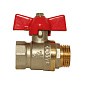 Кран латунный шаровой SGLprof DN 20 PN 25 никелированный муфта-штуцер бабочка купить в Москве | "Проконсим"