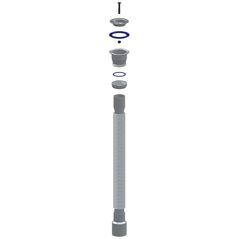 Сифон гофрированный Unicorn D230Р, 40х50 гибкий отвод, 1 1/2'' х40 пластиковая чашка, 1200мм купить в Москве | "Проконсим"