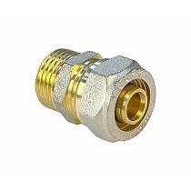 Муфты латунные для PEX труб DN 16-32 PN 10 обжимные никелированные с наружной резьбой Valfex VF.301.N купить в Москве | "Проконсим"