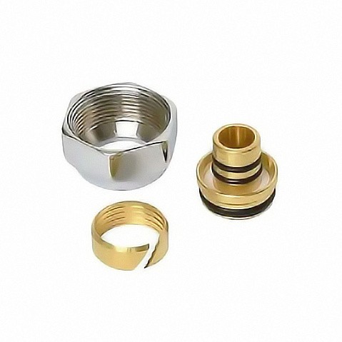 Евроконус 3/4'' DN 16 для PEX МП-труб обжимной 2 резьбовых кольца на штуцере Varmega купить в Москве | "Проконсим"