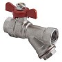 Краны латунные шаровые с фильтром MVI BV.632 DN 15-20 PN 25 никелированные муфта-муфта бабочка купить в Москве | "Проконсим"