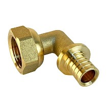 Угольники латунные для PEX труб DN 16-20 PN 16 под надвижную гильзу с накидной гайкой Valfex VF.451.AF купить в Москве | "Проконсим"