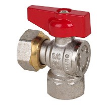Краны латунные шаровые угловой DN 15-20 PN 40 никелированные бабочка муфта-накидная гайка MVI BV.532 купить в Москве | "Проконсим"