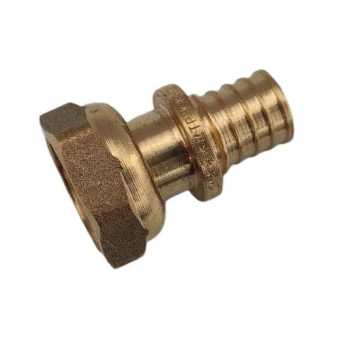 Муфта латунная для PEX труб  16-1/2''  PN 16  под надвижную гильзу с накидной гайкой  РосТурПласт купить в Москве | "Проконсим"