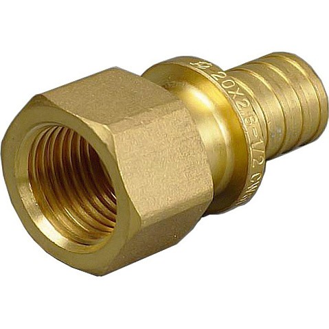Муфта латунная для PEX труб 16-3/4'' PN 10 под надвижную гильзу с внутренней резьбой ONE PLUS купить в Москве | "Проконсим"