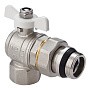 Кран латунный шаровой MVI BV.523 DN 15 PN 40 угловой с уплотнением никелированный полнопроходной американка купить в Москве | "Проконсим"