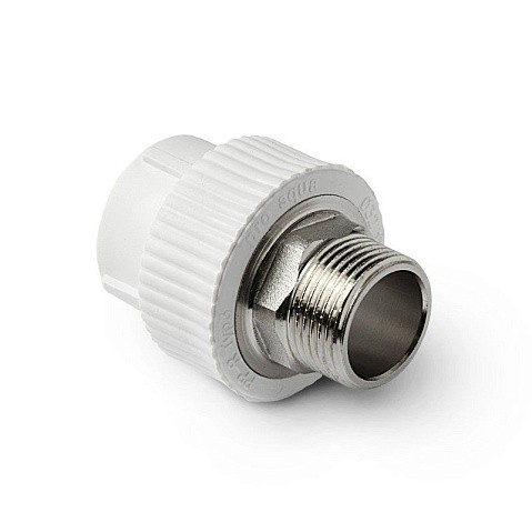 Муфты ПП DN 32-110 PN 25 комбинированные под ключ с наружной резьбой белые Pro Aqua купить в Москве | "Проконсим"