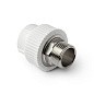 Муфты ПП DN 32-110 PN 25 комбинированные под ключ с наружной резьбой белые Pro Aqua купить в Москве | "Проконсим"