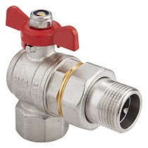 Краны латунные шаровые угловой DN 15-25 PN 40 никелированные бабочка американка MVI BV.522 купить в Москве | "Проконсим"