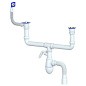 сифон для двойной мойки Unicorn В740V, 40х50 гибкий отвод, 1 1/2'' х40 с отводом для стиральной машины, прямоугольный перелив купить в Москве | "Проконсим"
