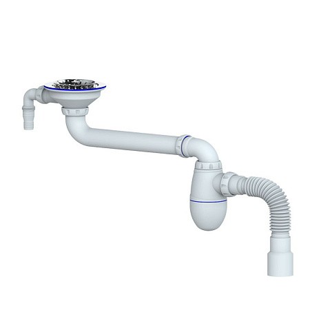 Сифон для умывальника Unicorn ВС10V, 40х50 гибкий отвод, 3 1/2'' х40 чаша из нержавеющей стали с отводом для стиральной машины купить в Москве | "Проконсим"