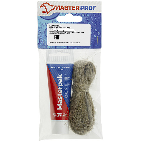 Набор уплотнительный паста +лён для воды, пара 25гр+ 7гр Masterpak купить в Москве | "Проконсим"