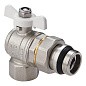 Кран латунный шаровой MVI BV.523 DN 15 PN 40 угловой с уплотнением никелированный полнопроходной американка купить в Москве | "Проконсим"