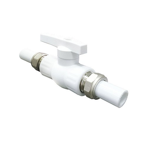 Кран шаровой полнопроходной VALFEX 20 PN 25 с двусторонним разъемным соединением белый купить в Москве | "Проконсим"