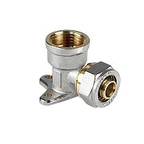Угольники латунные для PEX труб DN 16-20 PN 10 обжимные никелированные с внутренней резьбой Valfex VF.354.N купить в Москве | "Проконсим"