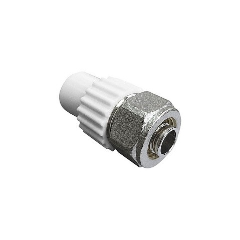 Муфта комбинированная для соединения PPR-PE труб 20х16 PN 25 VALFEX купить в Москве | "Проконсим"