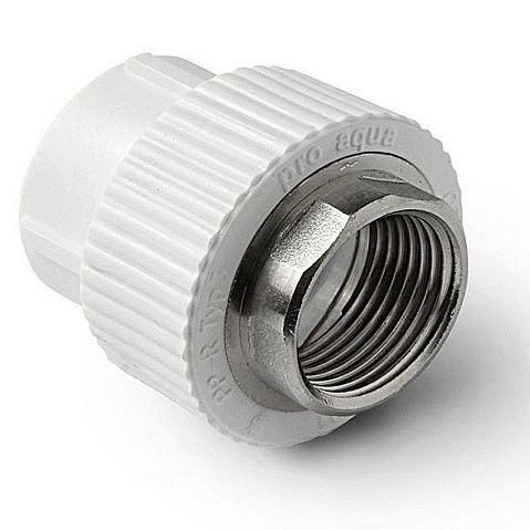 Муфта комбинированная ПП 40-1 1/4'' PN 25 под ключ с внутренней резьбой белая Pro Aqua PA22520P купить в Москве | "Проконсим"