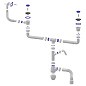 сифон для двойной мойки Unicorn В747V, 40х50 гибкий отвод, 1 1/2'' х40 с отводом для стиральной машины, прямоугольный перелив купить в Москве | "Проконсим"