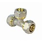Тройник латунный для PEX труб 20-20-20 PN 10 обжимной никелированный Valfex VF.331.N  купить в Москве | "Проконсим"