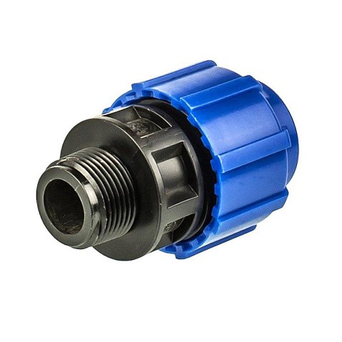 Муфты компрессионные для ПЭ DN 20-110 PN 16 обжимные с наружной резьбой купить в Москве | "Проконсим" Муфты компрессионные для ПЭ DN 20-110 PN 16 обжимные с наружной резьбой купить в Москве | "Проконсим"